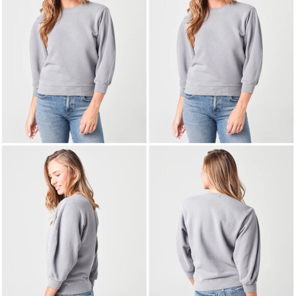 Agolde heathered grey Thora Sweatshirt - Picture 2 of 7